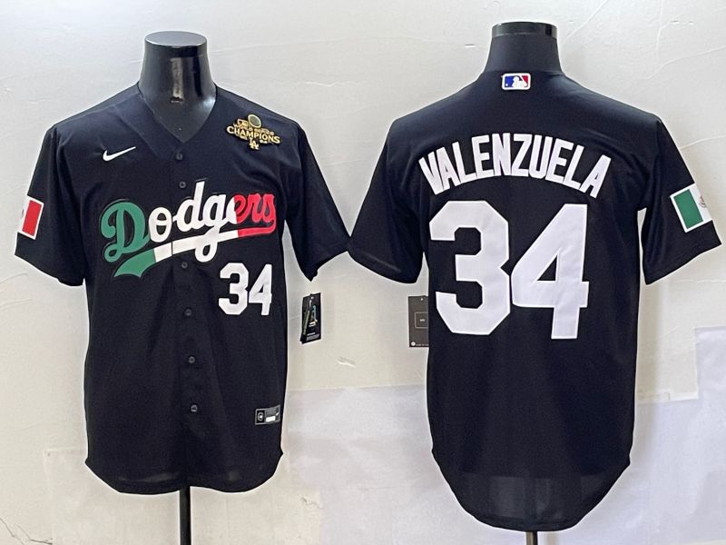 Men Los Angeles Dodgers #34 Valenzuela Black Mexico Game Nike 2025 MLB Jersey style 7->los angeles dodgers->MLB Jersey
